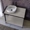 Console Sink Vanity With Ceramic Vessel Sink and Grey Oak Shelf, 35